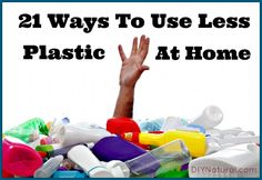 a pile of trash with the words 5 ways to use less plastic at home