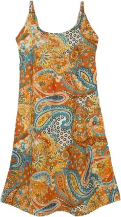 As fresh as orange zest, this summery cotton beach dress is a gorgeous piece to add to your wardrobe. It looks very feminine with its strappy style, round neck, and intricately embroidered detailing. #tlb #Floral #Printed #Floraldress #Summerdress #kneelengthdress Cotton Vacation Dress With Paisley Print, Orange Sleeveless Sundress For Beachwear, Orange Bohemian Sundress For Beach, Orange Sleeveless Beachwear Sundress, Sleeveless Orange Sundress For Beachwear, Cotton Paisley Print Dress For Vacation, Summer Cotton Dresses With Paisley Print, Summer Cotton Dress With Paisley Print, Orange Beachwear Sundress For Spring