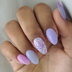 Shellac Nail Colors, Nail Piercing, Summer Gel Nails, Simple Gel Nails, Pointed Nails, Shellac Nails, Pastel Nails, Nails Desing