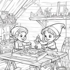 Step into the magical world of Santa's workshop with our delightful Christmas elves coloring pages! Perfect for children and adults alike, these charming illustrations bring the holiday spirit to life with playful elves busy at work, surrounded by festive decorations. This digital download includes two PDF files in US Letter and A4 sizes, providing hours of creative coloring fun. 🎄🖍️ High-Quality Digital Files: You will receive two printable PDF files in US Letter and A4 sizes. Charming and Festive Designs: Cute elves in Santa's workshop, perfect for holiday activities and coloring enthusiasts. Instant Download: Access your files immediately after purchase. No Refunds: Please note that refunds are not available for digital downloads. These coloring pages are perfect for holiday parties, Chrsitmas Gift, Santa And His Reindeer, Fun Family Activities, Holiday Activities, Christmas Elf, Festival Decorations, Disney Art, Family Fun