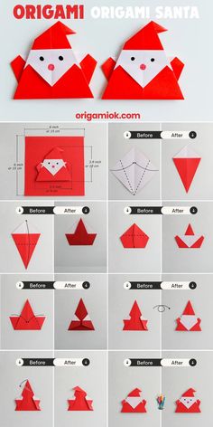 how to make an origami santa