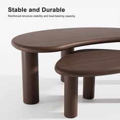 the table and stools are designed to look like wood