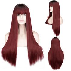 Look no further for the perfect wig to match your unique drag queen persona! Our handmade high temperature resistant synthetic hair wig is available in two stunning colors and 26 inches of straight, voluminous locks. Our wigs will have drag queens everywhere feeling their absolute best! Material: Synthetic hair Material Grade: High Temperature Resistant Texture: Straight Can Be Permed: Yes Density: 150% Length: 26" Size: Standard Red Queen Wig, Queen Character, Queen Love, Drag Queens, Wig Making, Wine Red, Synthetic Hair, High Temperature, Wig Hairstyles