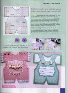 an article in a magazine with pictures of clothes and buttons on the front, and instructions for sewing