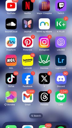 an iphone screen with many different app icons