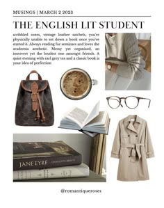 Old Money Students Aesthetic, English Major Outfit, Humanities Student Aesthetic, English Major Aesthetic Outfit, Literature Student Aesthetic, Books Academia, Moodboards Aesthetic, Literature Student, Aesthetic English