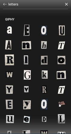 the alphabet is made up of letters and numbers on a black background with silver foil