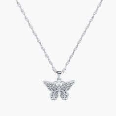 Butterfly Pendant Necklace | Necklaces by DORADO Angel Number Necklace, Dainty Initial Necklace, Jewelry Gift Guide, Paperclip Necklace, Number Necklace, Butterfly Pendant Necklace, Photo Pendant, Figaro Chains, Figaro Chain