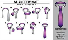 St. Andrew knot Tying Ties, Double Windsor