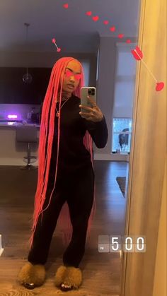 Pink Hairstyles Black Women, Cute Box Braids, Sleek Ponytail Hairstyles, Dyed Hair Inspiration, Cute Box Braids Hairstyles, Quick Braided Hairstyles, Dyed Natural Hair, Protective Hairstyles Braids