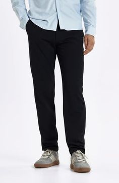 Polished enough for work and comfortable enough for anything, these pants are tailored for an easy fit with plenty of stretch. 32" inseam; 14" leg opening; 11 1/2" front rise; 15 1/2" back rise (size 32)   63% polyester, 32% viscose, 5% elastane   Machine wash, dry flat   Made in Turkey Regular Fit Pants, Fit Pants, Dark Navy, Workout Pants, Bottoms Pants, Nordstrom, Navy, Pants, Trousers