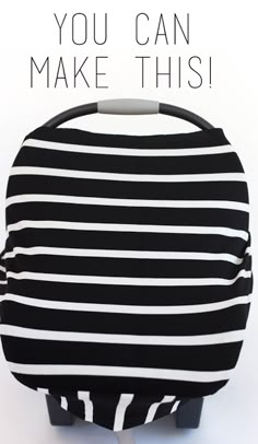 a black and white striped bag with the words you can make this