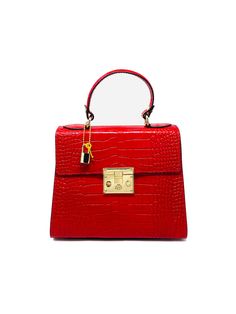 Sofia Tazi's "Dalia" Red Handbag, from luxurious embossed Croc effect calfskin, this classic handbag has a practical and essential design, minimal and classy. It perfectly matches with a casual and chic outfit! .Handmade by craft artisans in Italy Luxury Red Shoulder Bag With Smooth Grain, Luxury Red Satchel Flap Bag, Luxury Red Shoulder Bag With Adjustable Handle, Luxury Red Trendy Shoulder Bag, Luxury Red Bag With Top Carry Handle, Luxury Red Flap Bag With Top Handle, Luxury Red Textured Leather Bag, Modern Luxury Red Shoulder Bag, Luxury Trendy Red Shoulder Bag