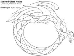 the stained glass news coloring page for bird dragon