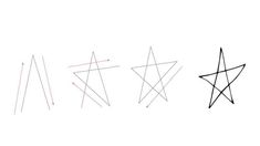 three different lines are shown in the shape of an inverted star, and one diagonal triangle