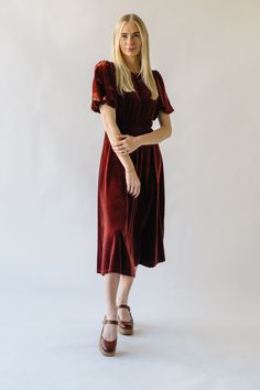 Step into the spotlight with The Tavita Velvet Midi Dress! This rust-colored dress features sumptuous velvet fabric and a flattering midi length. With its unique and eye-catching design, you'll be sure to turn heads and make a statement at any event. Get ready to steal the show in this statement-making piece! Details self: 95% polyester + 5% spandex lining: 100% polyester Fabric Care Guide Here Sizing & Fit Measurements are approximate and taken while laying flat across the front. Not doubled. s Winter Maternity, Bow Sweater, Velvet Midi Dress, Cardigan Jacket, Velvet Dress, Velvet Fabric, Get Ready, Midi Length, Fabric Care