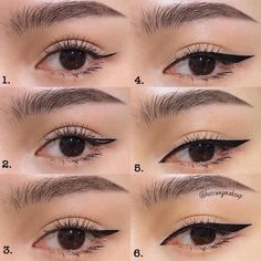 Eyeliner Tricks For Beginners, Winged Eyeliner Tutorial, Tutorial Eyeliner, Eyeliner For Beginners, Simple Eyeliner