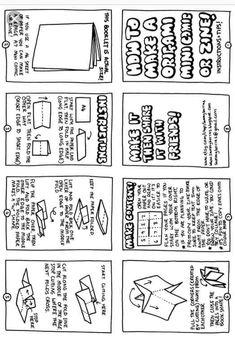 the instructions to make an origami book page for paper airplanes and kites