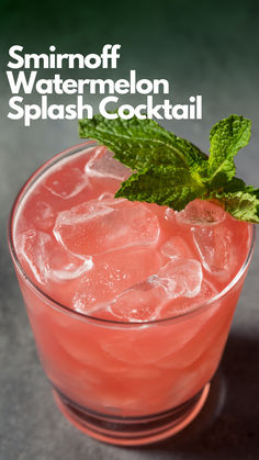 Smirnoff Watermelon Splash Cocktail Smirnoff Watermelon Mint Vodka Recipes, Watermelon Smirnoff Drinks Recipes, Smirnoff Watermelon Vodka Recipes, Watermelon Vodka Recipes, Watermelon Mixed Drinks, Smirnoff Watermelon, Smirnoff Drinks, Vodka Watermelon