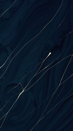 an abstract painting with white lines on a dark blue marbled background that looks like waves or swirls