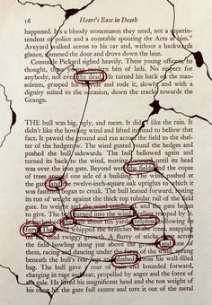 an old book page with some red circles on the bottom and black lines above it