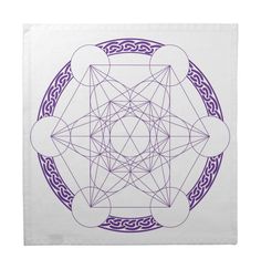 a purple and white paper napkin with an intricate design on the front, in a circle