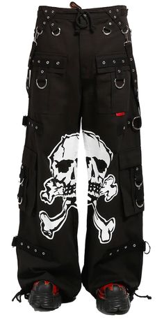 Accept no imitations! From the originator of all things DarkStreet, these black 'bad to the bones' pants┌∩┐(◣_◢)┌∩┐ feature removable straps, adjustable ankles, D-rings, and deep pockets with printed skull graphics in between the legs. – Drawstring and adjustable waist buckles allow for a tighter fit on the waist. 100% Cotton. Waist measurements are based on the waistband's full extension - that is the maximum inches that the waist will extend to. SIZE WAIST (Fully Extended) INSEAM XS 31 32 S 33 Mens Gothic Clothing, Trip Nyc Pants, Punk Clothes Men, Skull Pant, Rockstar Pants, Emo Pants, Gothic Trousers, Skull Pants, Grunge Pants