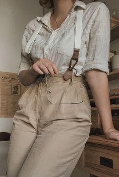 Academia Fashion, Look Retro, Ladies Shirt, Linen Casual, Mode Inspo, Character Outfits