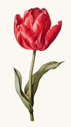 an illustration of a red tulip on a white background