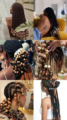 Locs Jewelry Hairstyles, Fro Hawk Natural Hair, Pagan Hairstyles, Natural Black Hairstyles 4c Hair, Braided Cornrow Hairstyles, Cute Box Braids Hairstyles, Protective Hairstyles Braids, Braids With Beads, Pretty Braided Hairstyles