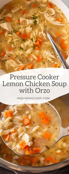 pressure cooker lemon chicken soup with orzo