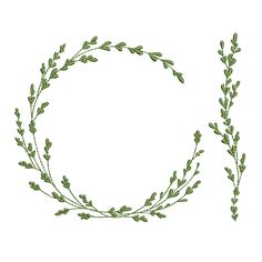 the letter o is made up of green leaves and branches, with one circle in the middle