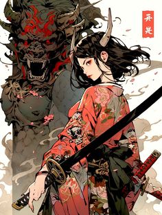 Manga Woman, Princess Illustration, Fire Demon, Roleplay Characters, Japan Girl, Princess Art, Character Design References, Dark Anime