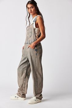 So essential and forever timeless overalls from our We The Free collection. **Fit:** Relaxed, slouchy silhouette **Features:** Bib-and-brace design, tapered legs, exaggerated bib pocket detail, rigid denim fabrication, varied distressing throughout **Why We | We The Free Ziggy Denim Overalls at Free People in Pink, Size: L Rose Bowl Flea Market, Teen Jeans, Fall Fit, Jean Overalls, Overalls Women, Denim Overalls, Pocket Detail, Tapered Legs, American Style