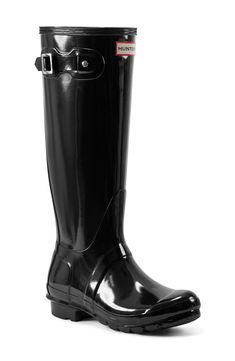 Your favorite Hunter rain boot gets a sleek update from thinner, more flexible rubber for a lightweight feel and a streamlined silhouette with a glossy finish. Waterproof: protects against rain, puddles and slush to keep feet dry in wet conditions In hot or humid weather, natural latex rubber releases a protective wax film; simply wipe it off with a damp cloth Rubber upper/recycled polyester lining/rubber sole Imported Hunter Refined, Tall Hunter Boots, Rain Boots Women, Humid Weather, Hunter Rain Boots, Women Hunters, Rain Boot, Natural Latex, Hunter Boots