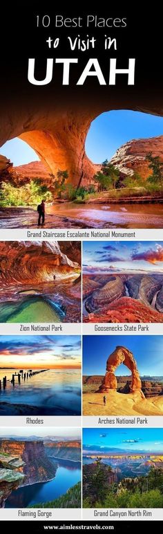 the top ten places to visit in utah