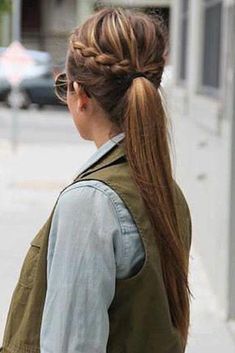 Haircuts For Long Hair Straight, French Braid Hairstyles, A Ponytail, Haircuts For Long Hair, Trending Hairstyles, Long Straight Hair, Braided Ponytail, Medium Hair Cuts, Ponytail Hairstyles