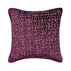 a purple pillow with an intricate design on it