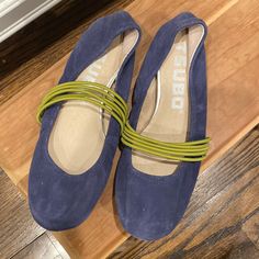 Never Worn, Leather Upper And Inside. Very Plush 4201 Sjmm Y1-3 Blue Leather Casual Flats, Casual Blue Leather Flats, Blue Leather Slip-on Flats, Blue Suede Flats With Round Toe, Blue Suede Round Toe Flats, Leather Ballet Flats, Flat Shoes Women, Ballet Flats, Loafer Flats