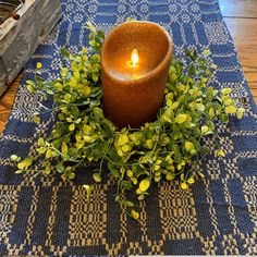 Bog Pimpernel Candle Ring - Primitive Star Quilt Shop Candle Wreath Rings Fresh, Candle Rings 1stdibs, Candle Wreath Rings 4 Inch, Candle Wreath Rings, Candle Rings Greenery, Natural Candle Rings, Primitive Shower Curtains, Primitive Country Homes, Primitive Star