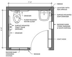 a bathroom floor plan with measurements for the toilet and sink area, including an overhead shower