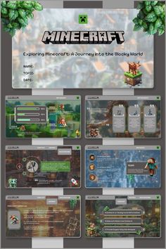 Minecraft Inspired PowerPoint Presentation Template | Creative Presentation Theme | O J Edits Powerpoint Presentation Themes, Cool Powerpoint, Cute Powerpoint Templates, Presentation Pictures, Minecraft Theme, Background For Powerpoint Presentation, Creative Powerpoint Presentations, Minecraft World