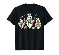 PRICES MAY VARY. Halloween Ghost Nurse design showing a ghost with nurse hat holding syringes make a great Halloween RN ER NP nurse costume to Help save lives in this unique nursing tee. Funny Halloween Nursing present for men and women. A great chance to wear this Halloween nursing outfit for registered nurse, CNA, or any healthcare worker who comes to the office with a cool Halloween nurse costume. Wear this to your Trick or Treat Hospital Halloween Party. Lightweight, Classic fit, Double-need Nursing Funny, Nursing Outfit, Nurse Halloween Costume, Doctor Hospital, Scary Witch, Hospital Nurse, Witch Pumpkin, Nurse Halloween, Nurse Design