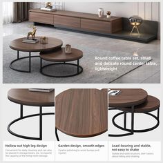 an advertisement for coffee tables with modern design