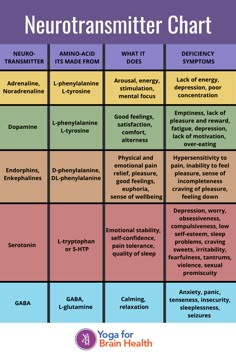 the neurotransmitter chart is shown