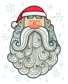 santa claus with beard and mustache - christmas seasons