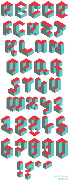 an abstract poster with red and blue shapes