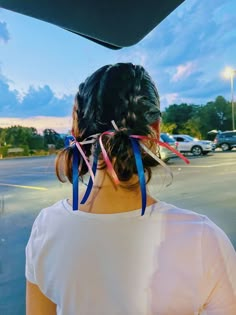 Cute July 4th Hairstyles, 4th Of July Ideas With Friends, Forth Of July Hairstyles Easy, Fourth Of July Ideas With Friends, 4th Of July Hairstyle, America Day Spirit Week Outfits, Church Camp Hairstyles, Spirit Week Hairstyles, Fourth Of July Hairstyles For Women