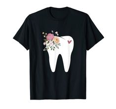 PRICES MAY VARY. This design with teeth and flower is for dentists, future dentists, dental students, orthodontists, dental assistants, dental hygienists, anyone who loves dental hygiene and dentistry. This is a great gift for birthdays, Christmas, anniversaries, or on any special occasion for a dental school graduate, anyone in the dentistry field, and medical staff who can relate to oral medicine and show the passion you have for teeth. Lightweight, Classic fit, Double-needle sleeve and bottom Dentist Assistant, Dental School, Dental Student, Medical Staff, Gifts For Dentist, Dental Assistant, Dental Hygiene, The Passion, Jewelry Making Beads