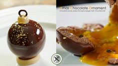 an image of chocolate dessert with caramel sauce on the top and in the middle